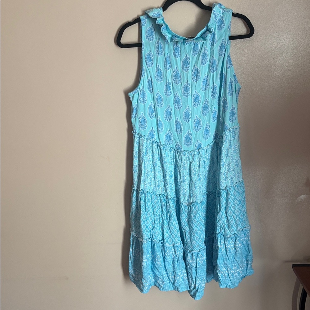 Crown & Ivy Blue Paisley Dress - Picture 3 of 3